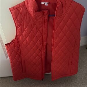 Time and Tru Red Quilted Vest Sleeveless Insulated